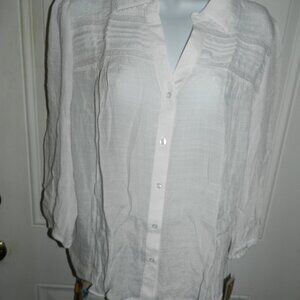 Hope & Harlow Midi sleeve Button front Lightweight blouse BNWT!!🆕📦⌚🏃💨⚡🚚